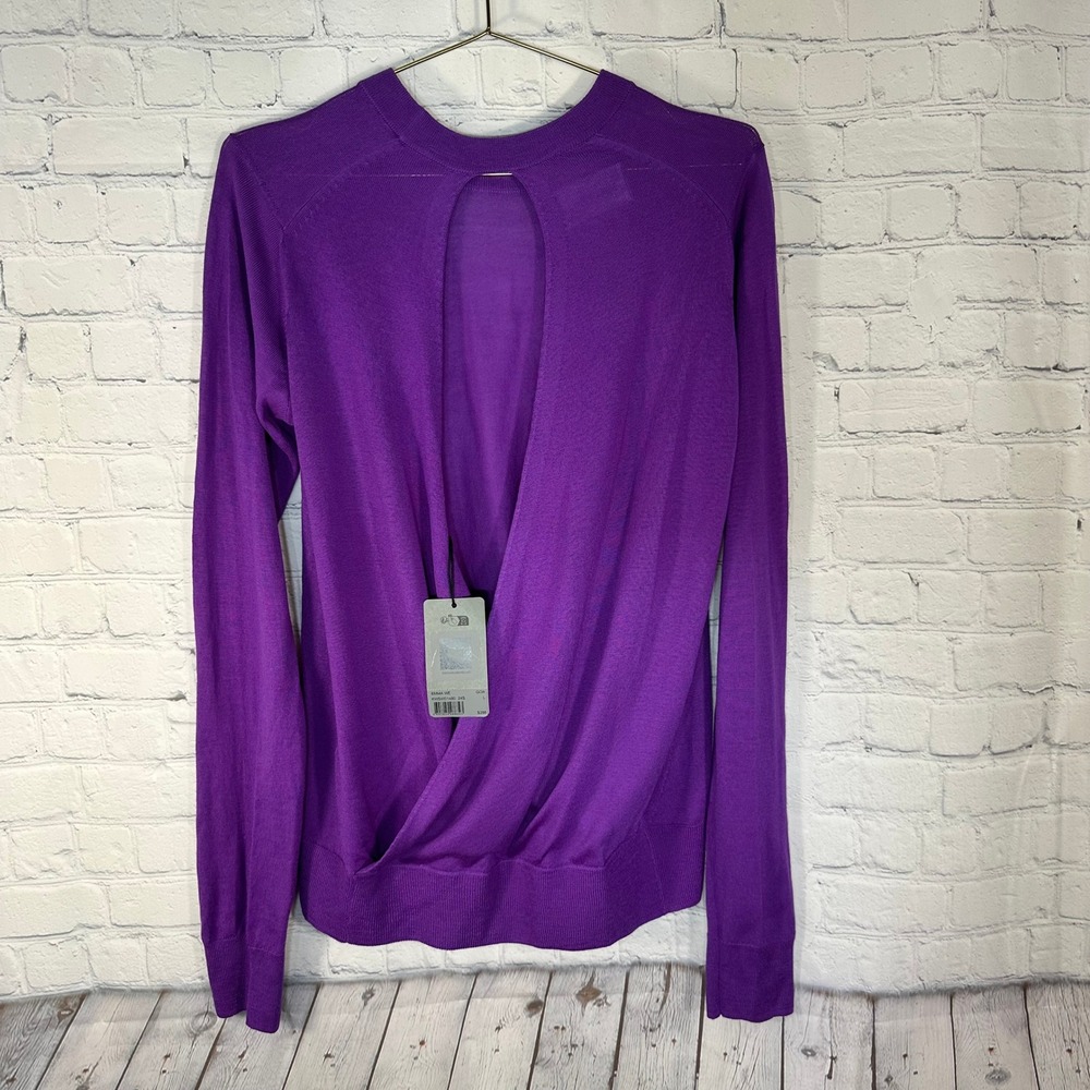 Zadig & Voltaire Emma WE Open Back Purple Sweater KWSW01480 L NEW